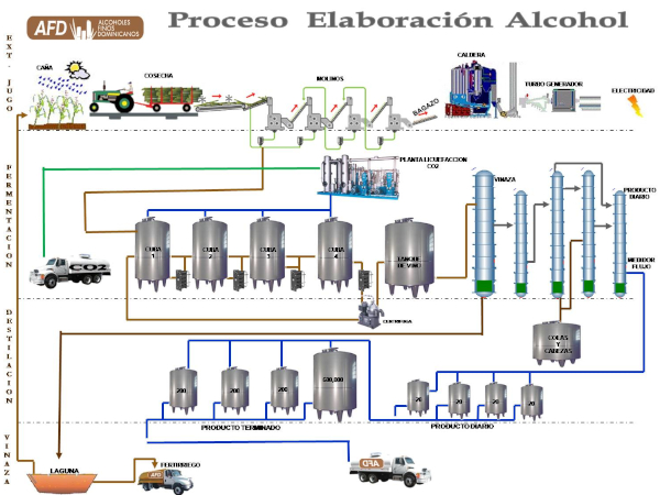 PROCESO PRODUCCION ALCOHOL